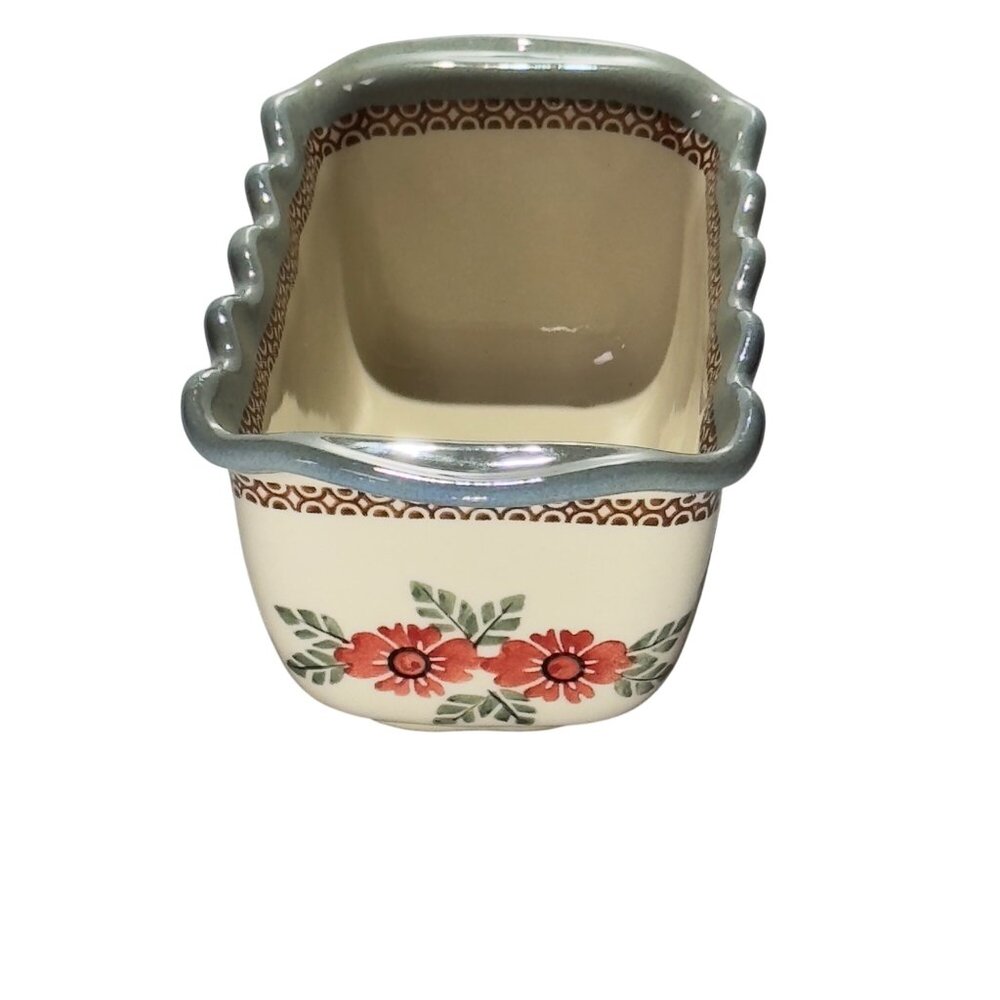 Handcrafted Wiza Original Boleslawiec Polish Pottery Baking Dish Floral Pattern - Picture 3 of 9